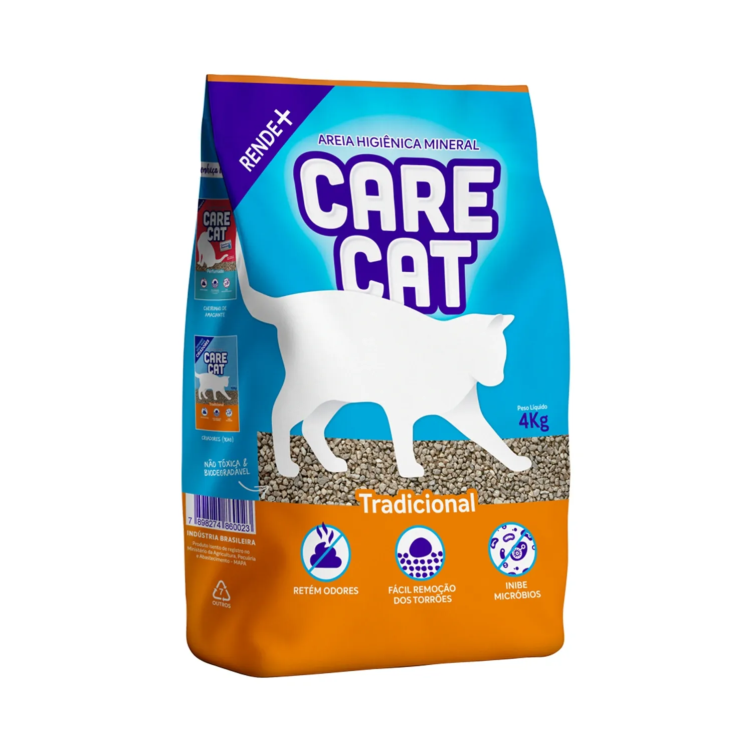 Areia Higiênica Carecat Tradicional para Gatos 4kg